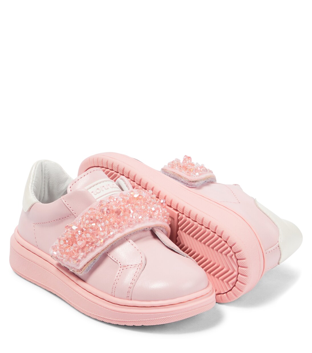 Embellished leather sneakers | Monnalisa