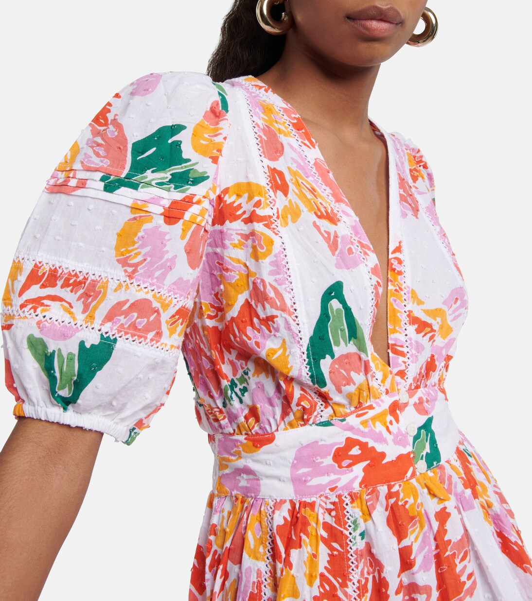 Robe Reina imprimée en coton | Poupette St Barth