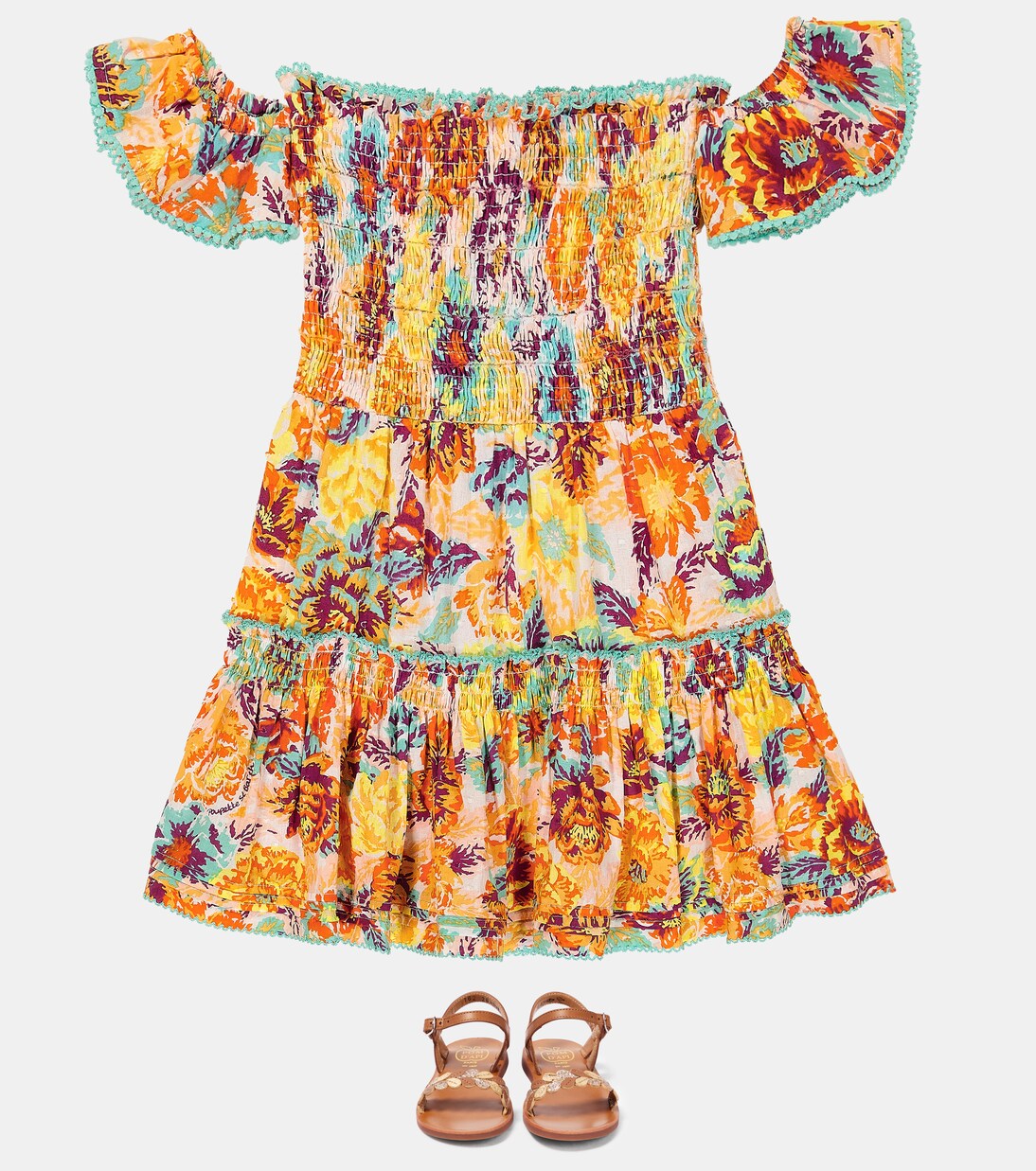 Aurora printed cotton dress | Poupette St Barth Kids