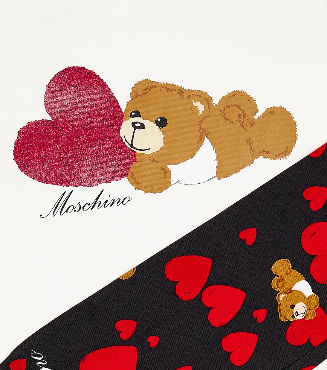 Printed cotton-blend dress and leggings set | Moschino Kids