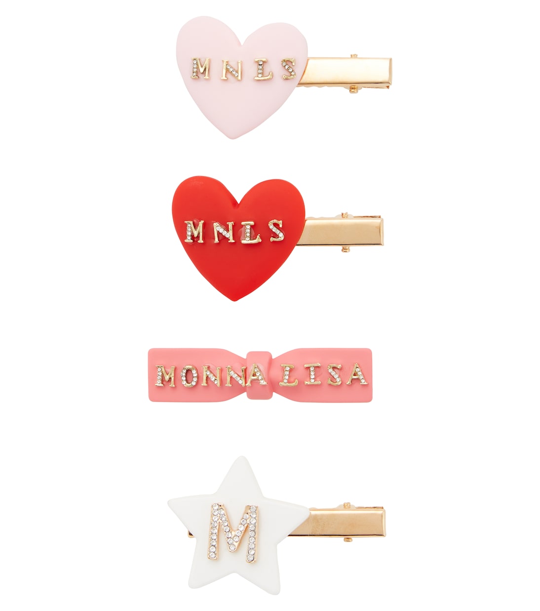 Set of 4 embellished hair clips | Monnalisa