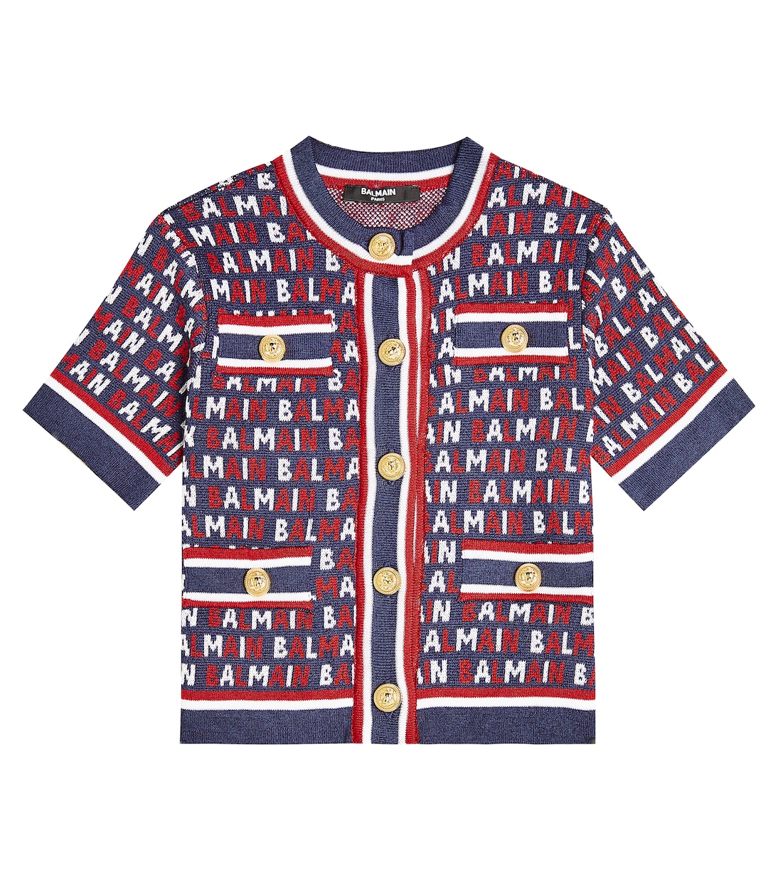 Cardigan en coton mélangé à monogramme | Balmain Kids
