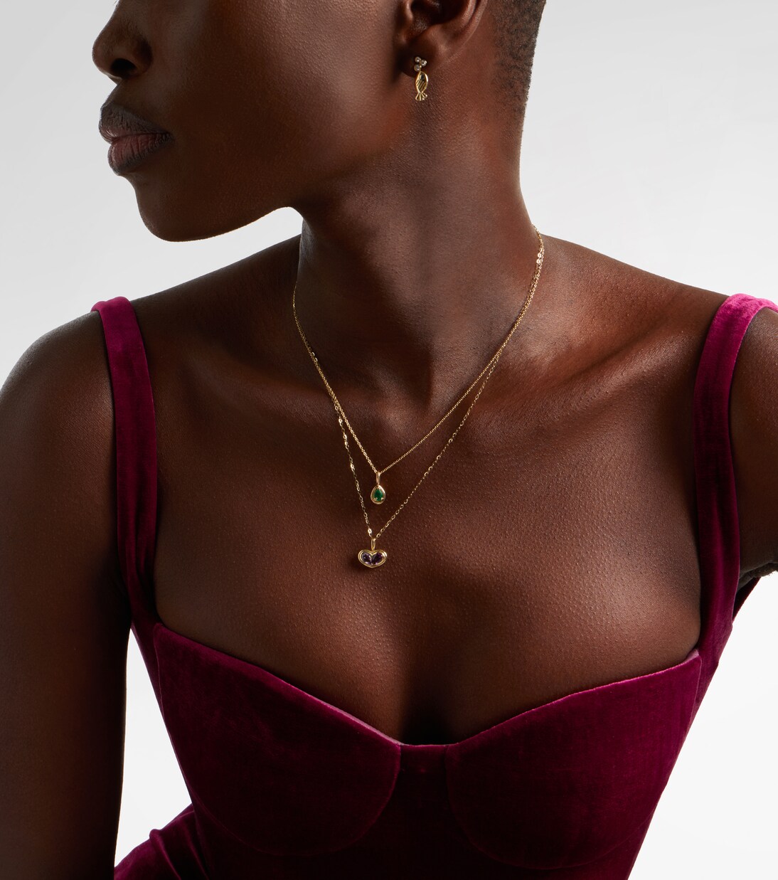 10kt gold pendant necklace with amethyst and topaz | Stone and Strand