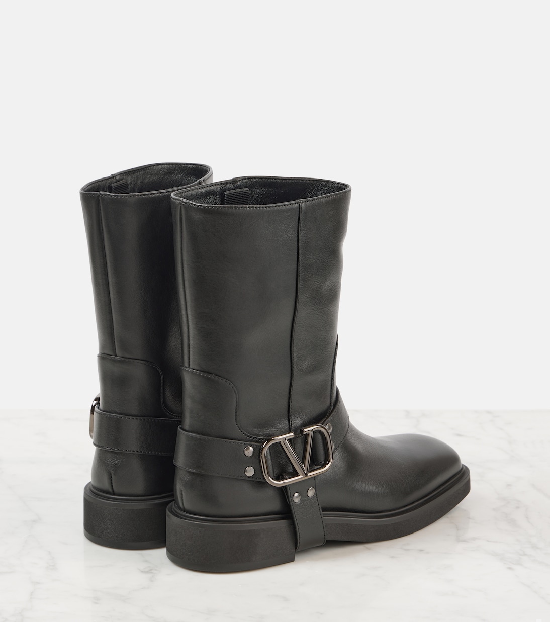 VLogo Signature leather biker boots | Valentino Garavani