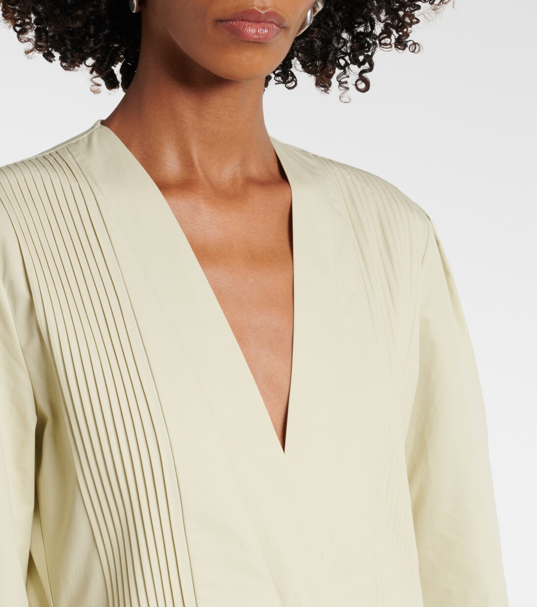 Pleated cotton poplin midi dress | Jil Sander