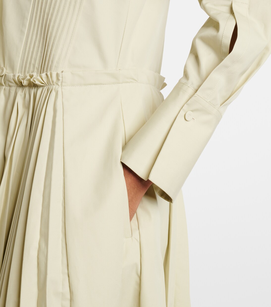 Pleated cotton poplin midi dress | Jil Sander
