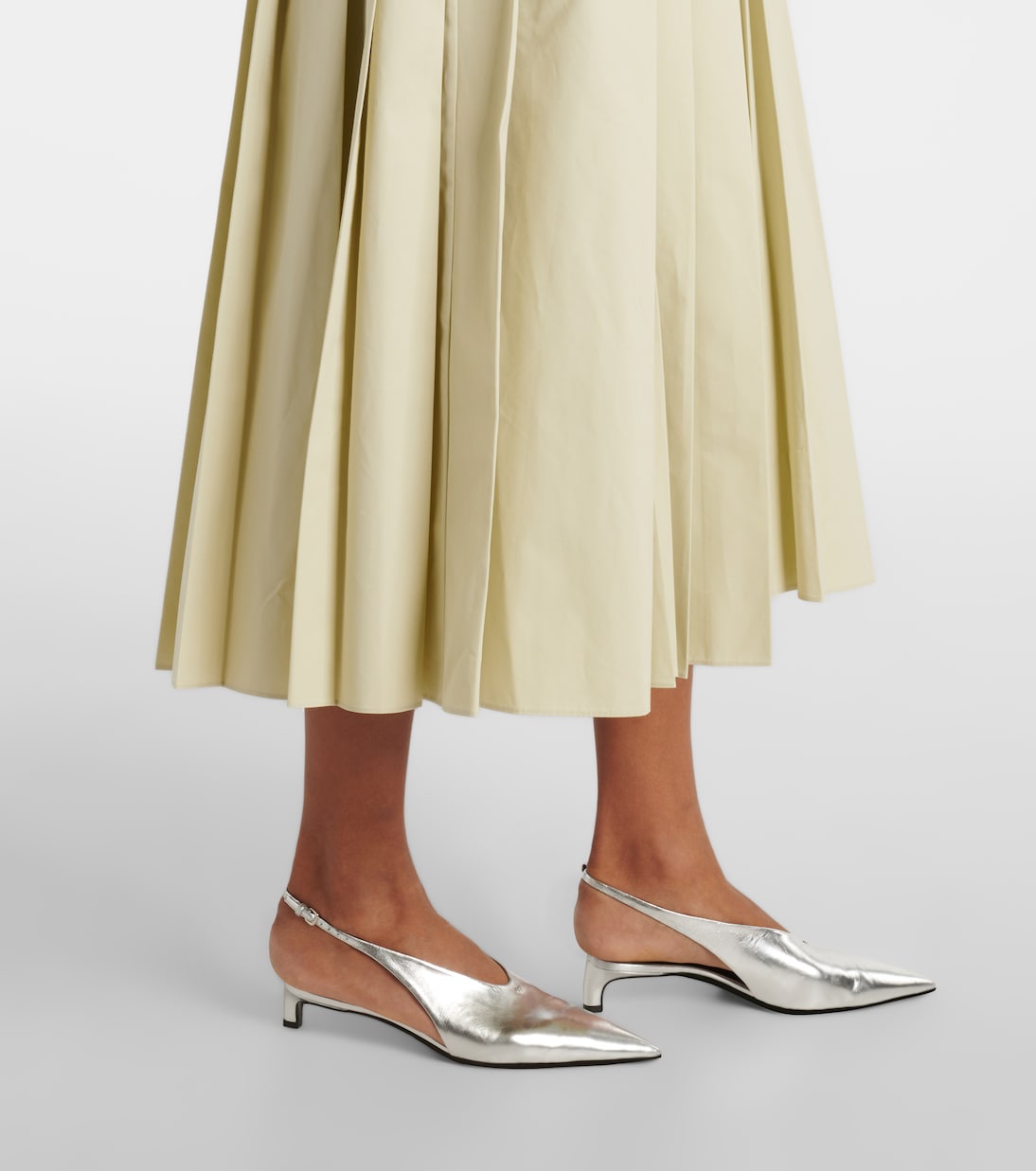 Pleated cotton poplin midi dress | Jil Sander