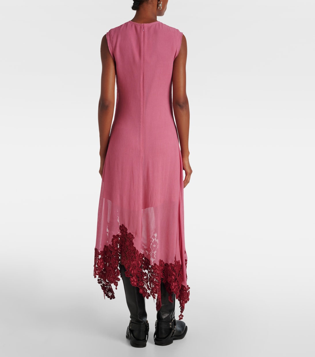 Midikleid aus Crêpe mit Spitze | Acne Studios