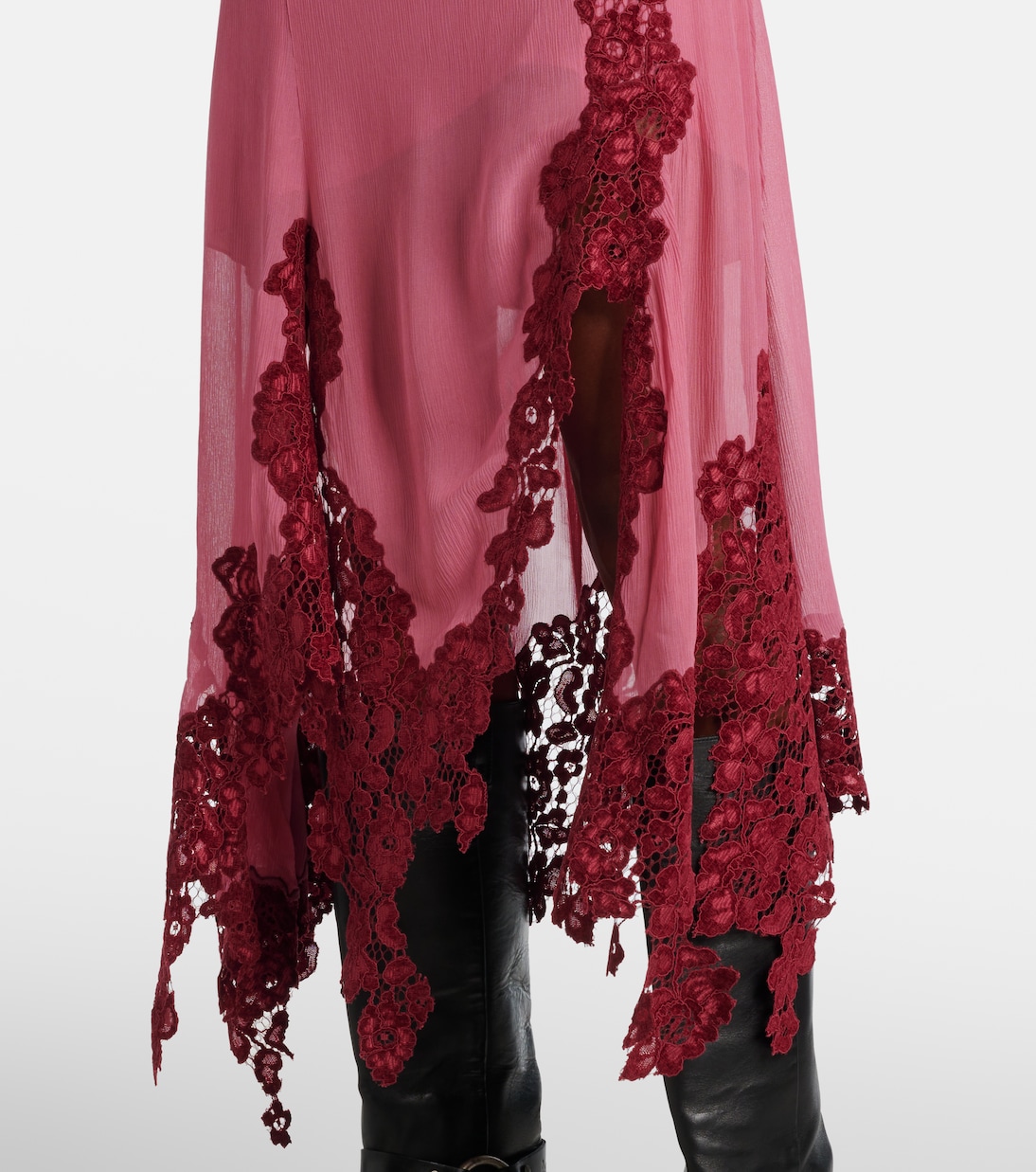 Midikleid aus Crêpe mit Spitze | Acne Studios