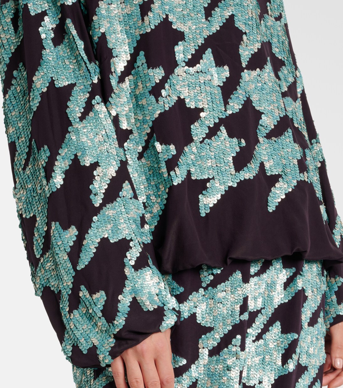 Sweat-shirt en soie à sequins | Dries Van Noten