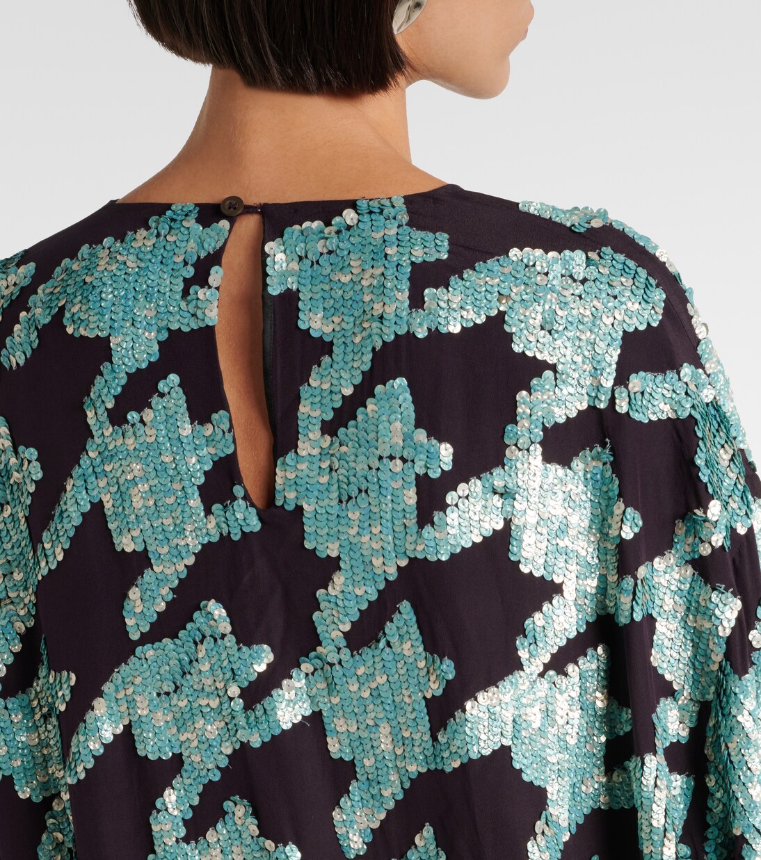 Sweat-shirt en soie à sequins | Dries Van Noten