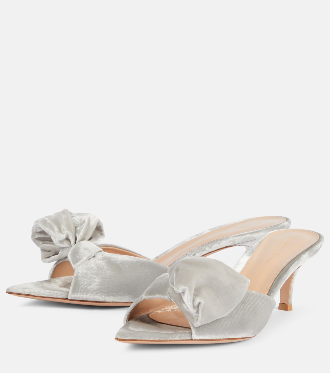 55 bow-detail velvet mules | Gianvito Rossi