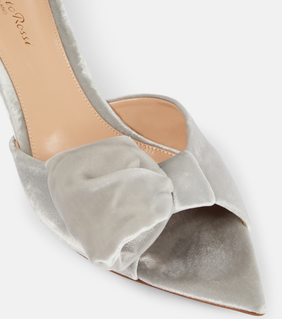 55 bow-detail velvet mules | Gianvito Rossi