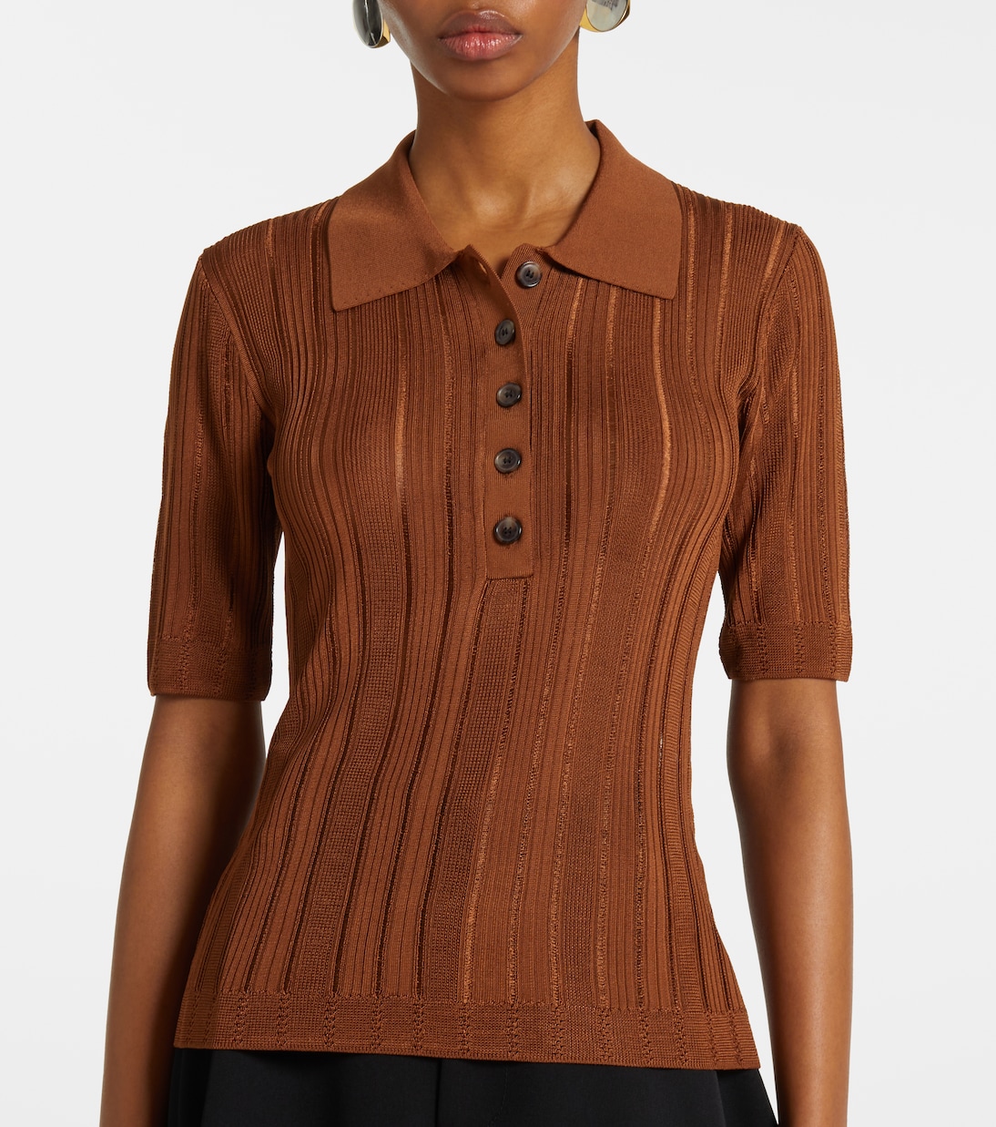 Polohemd Laddered aus Rippstrick | Frame