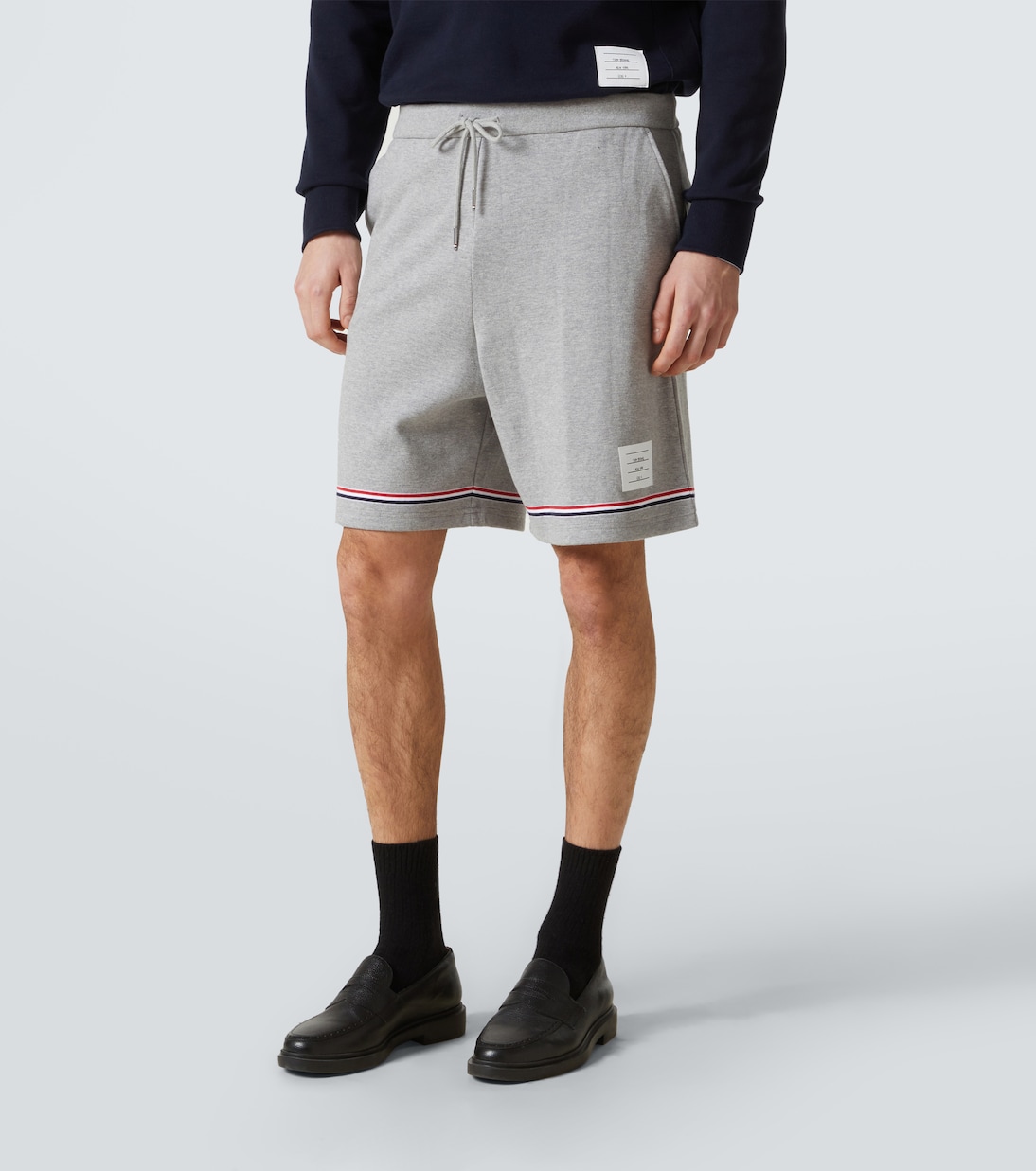Shorts de mezcla de algodón a rayas | Thom Browne