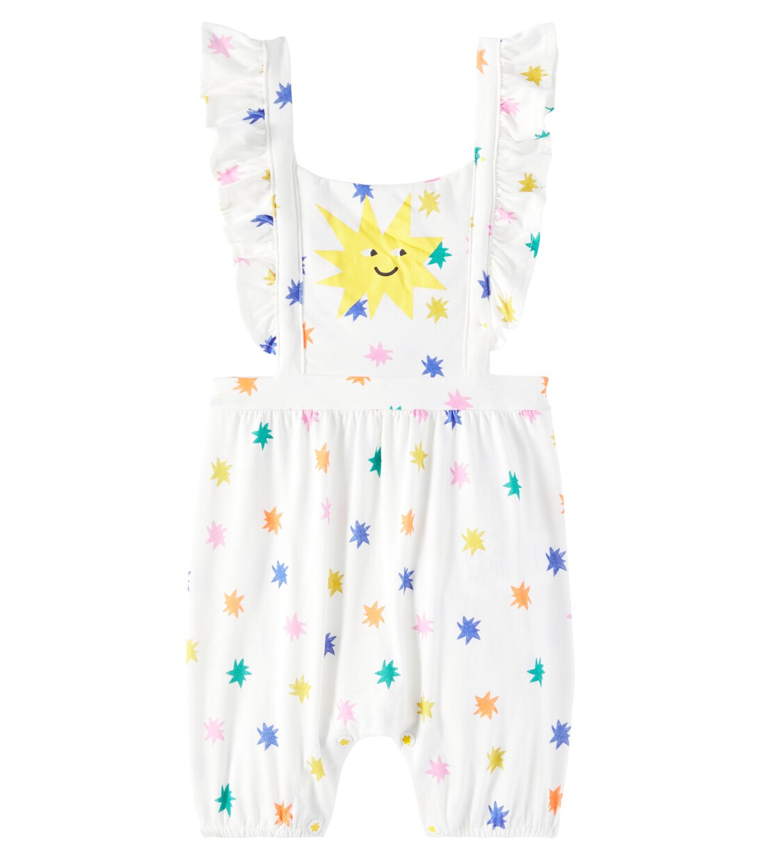 Baby ruffled printed cotton overalls | Fábula