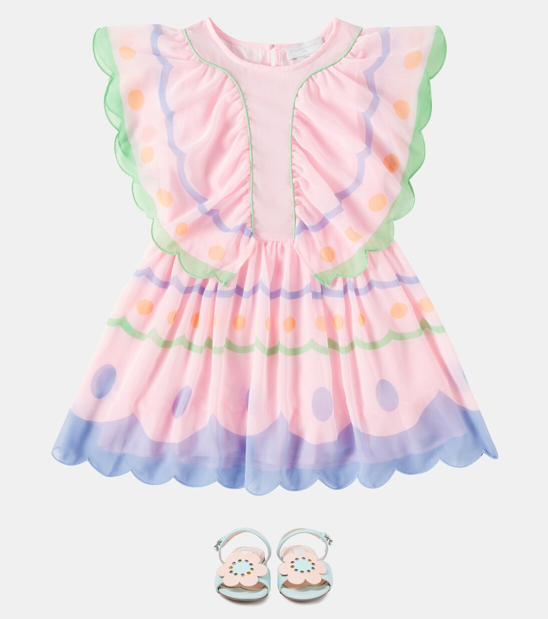 Ruffled embroidered dress | Stella McCartney Kids