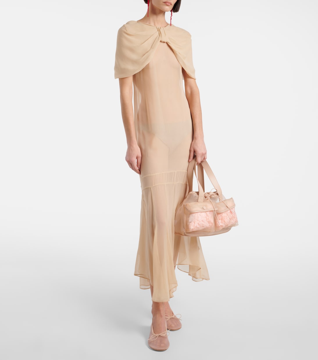 Sac Carnation Pocket en toile et cuir | Simone Rocha