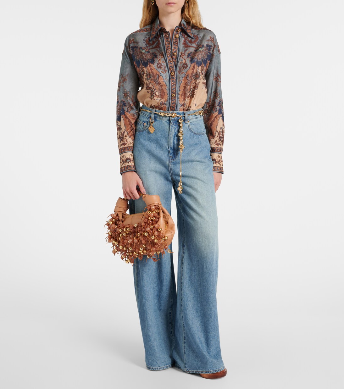 Verzierte Schultertasche Foam aus Leder | Zimmermann