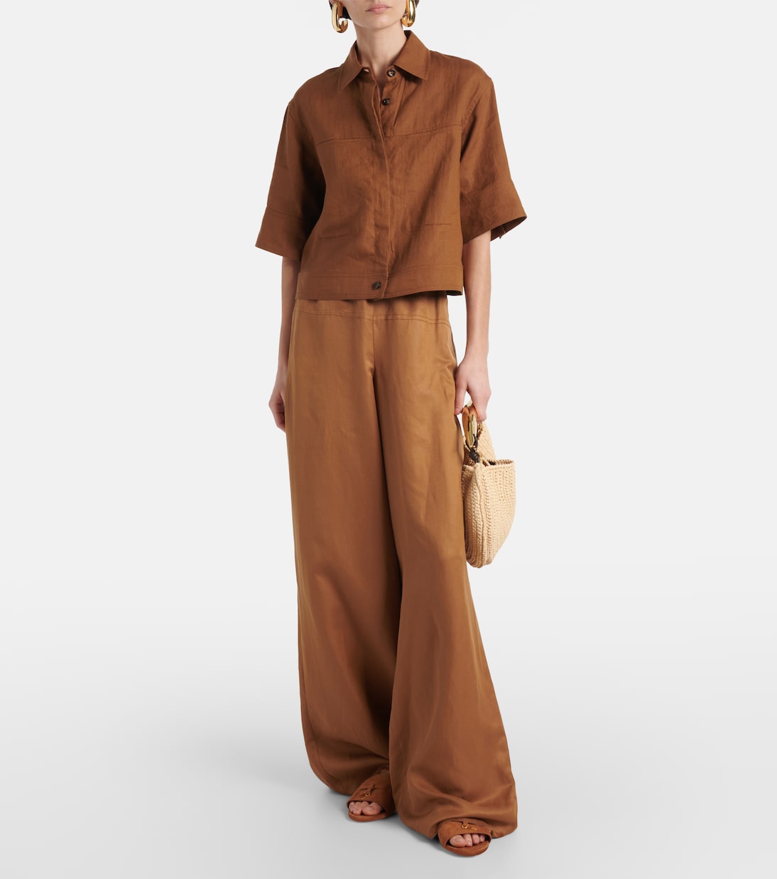 Weite Hose Onore aus Leinen und Seide | Max Mara