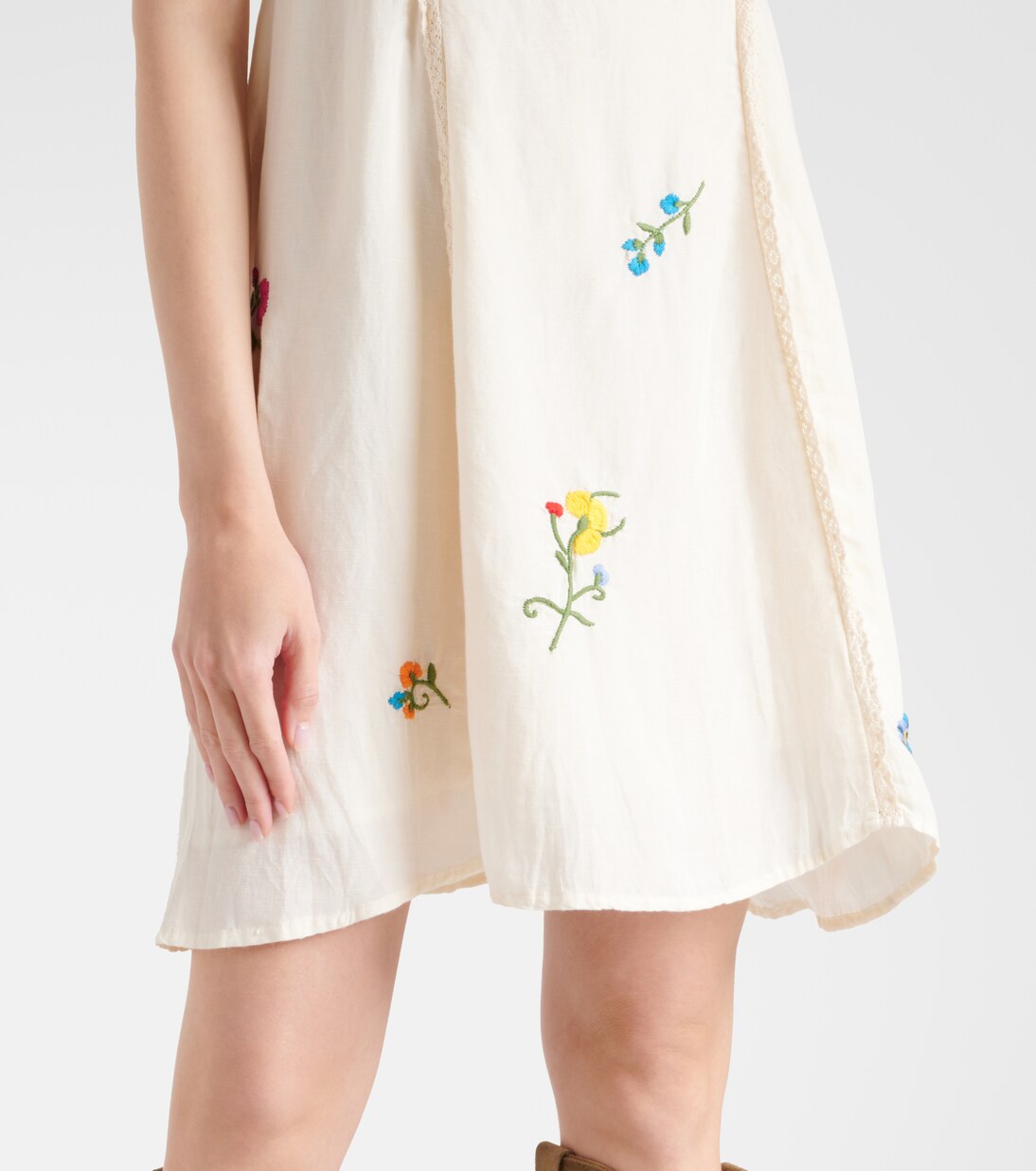فستان قصير مطرز بطبعات الورود Marne | Rixo