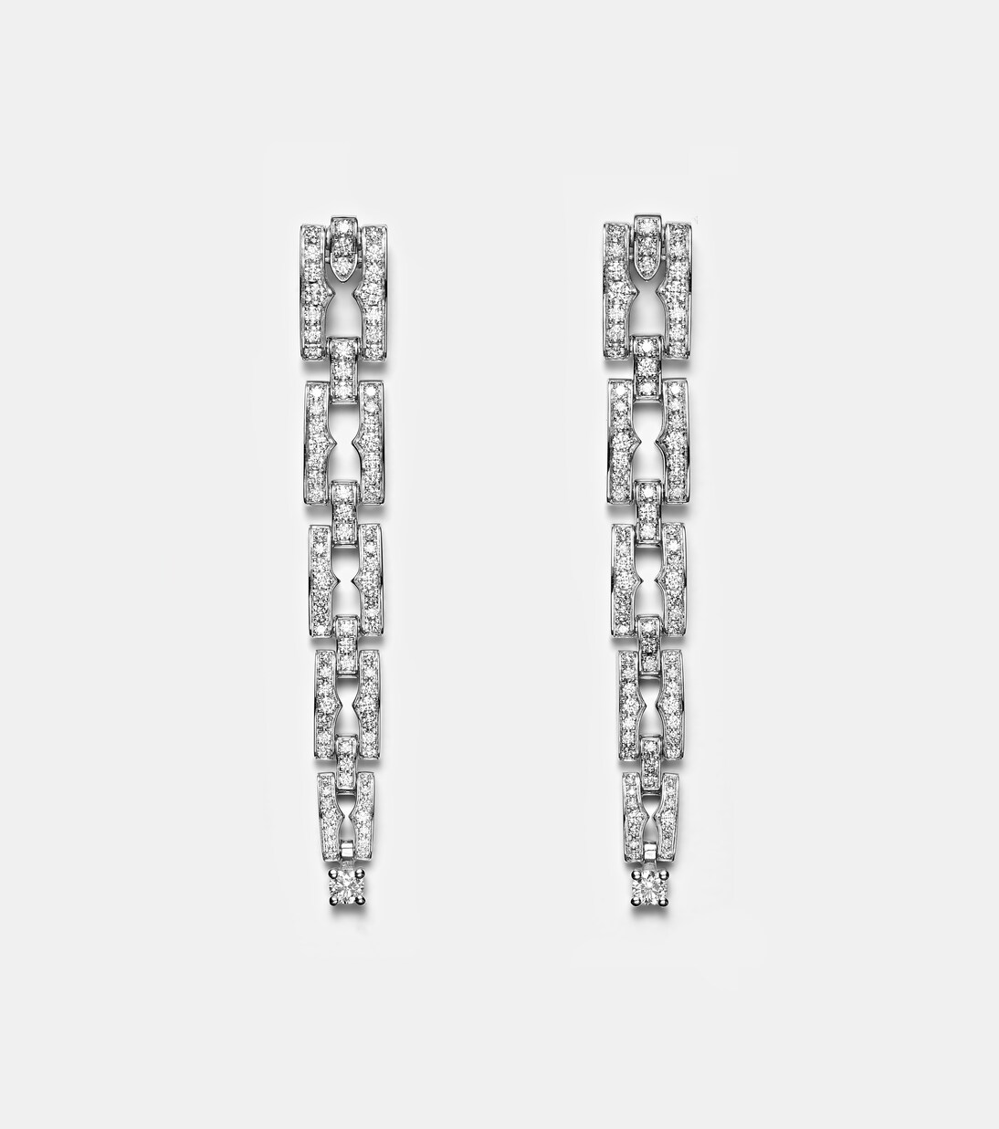 B.Zero1 18kt white gold drop earrings with diamonds | Bvlgari