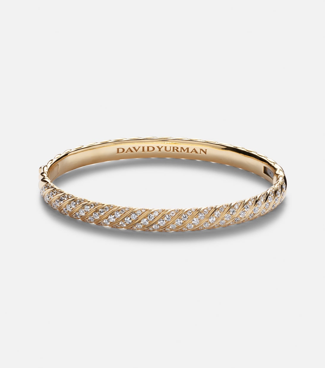 Sculpted Cable 18kt gold bangle with diamonds | David Yurman