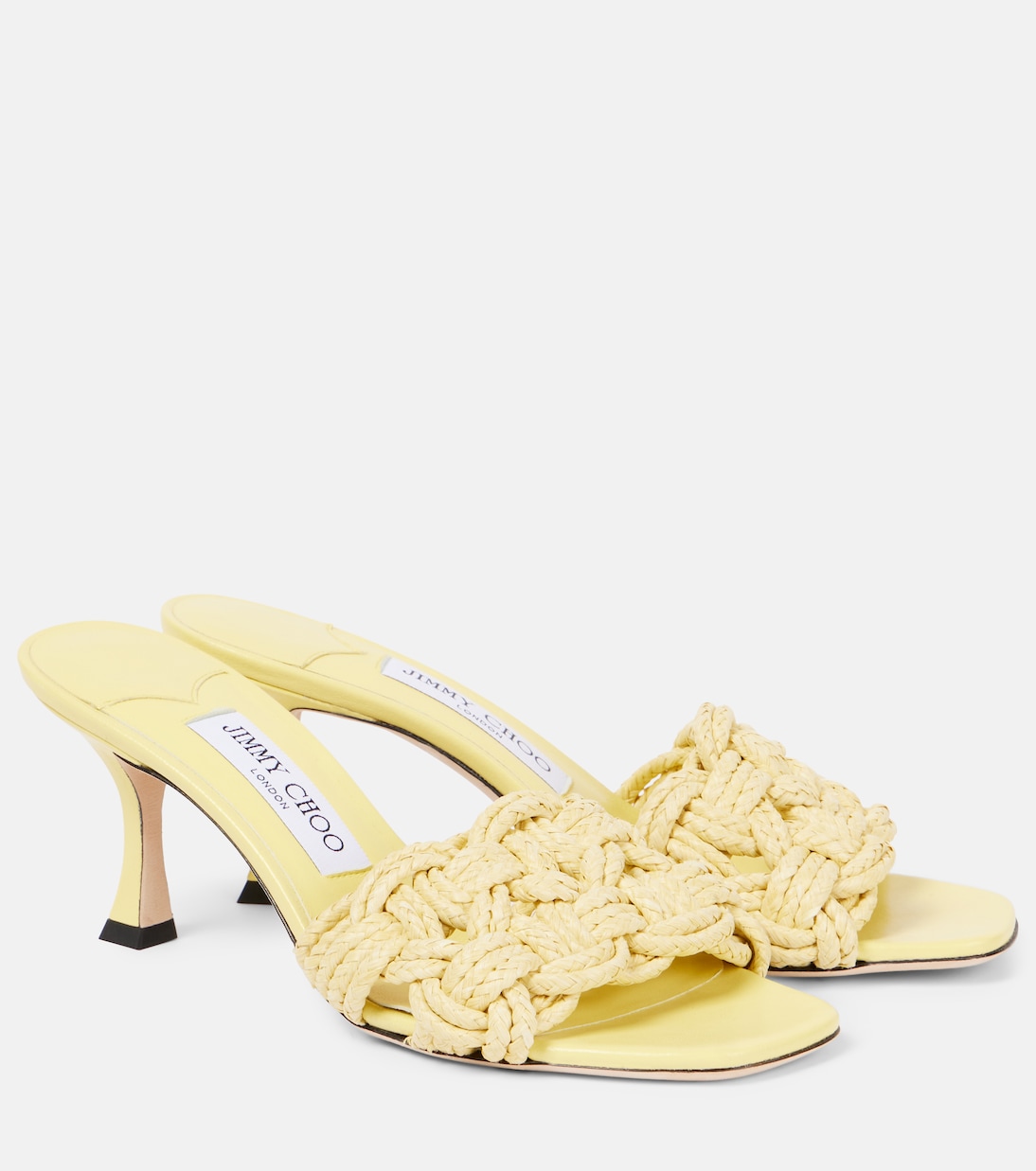 Chara 70 woven raffia mules | Jimmy Choo