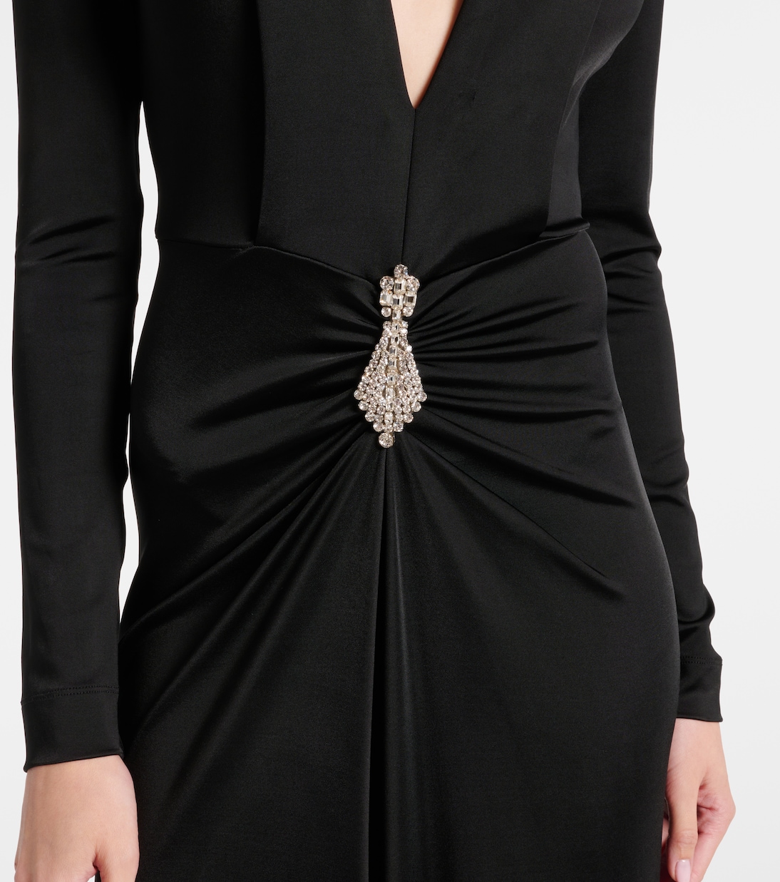 Abito lungo in velluto con cristalli | Victoria Beckham