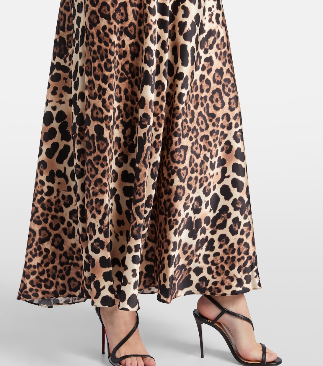 Maxikleid aus Seidensatin mit Spitze | Rodarte