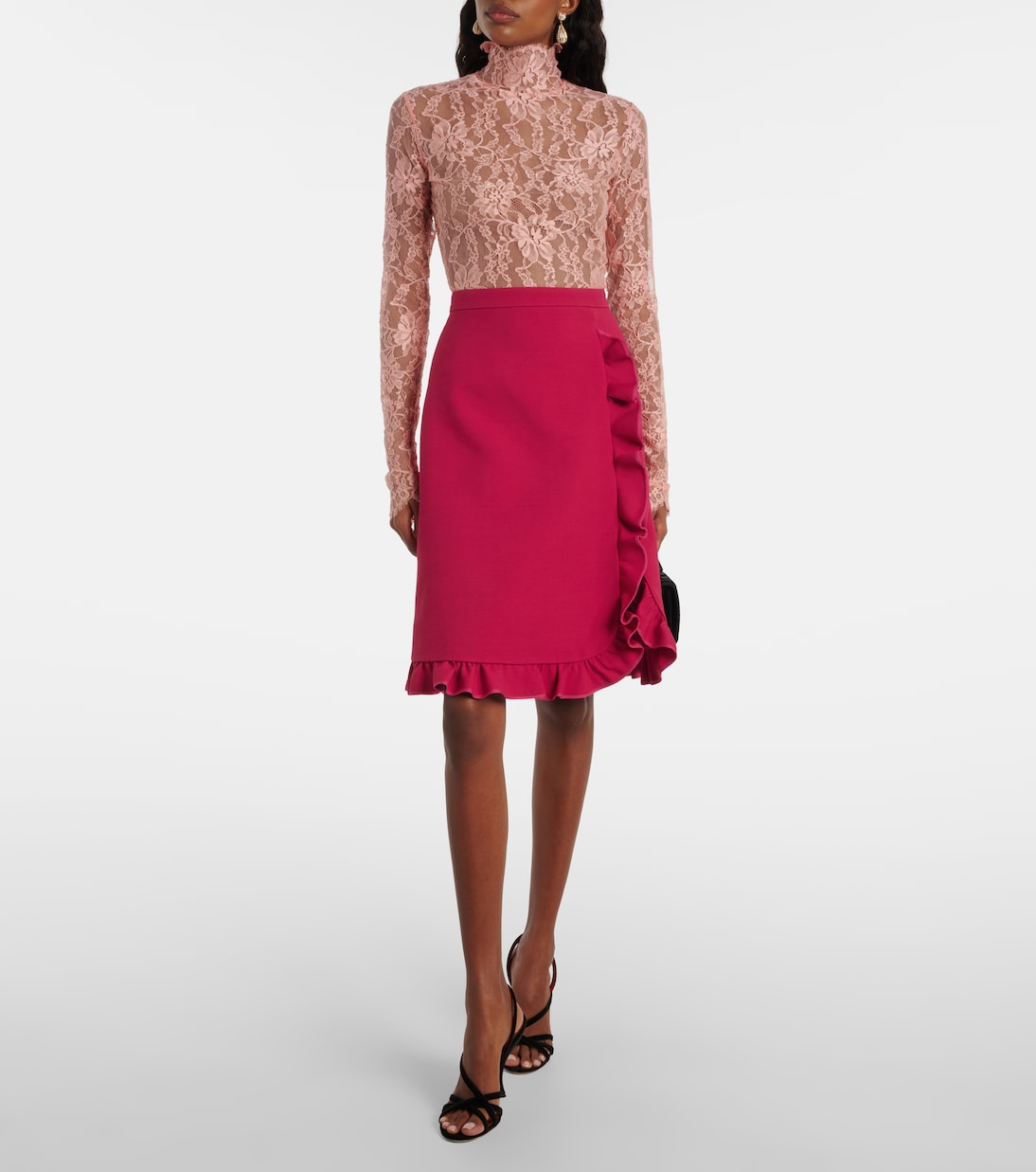 Crepe Couture ruffled miniskirt  | Valentino