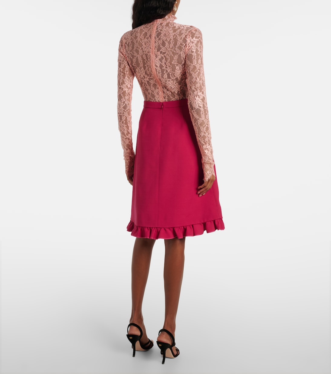 Crepe Couture ruffled miniskirt  | Valentino
