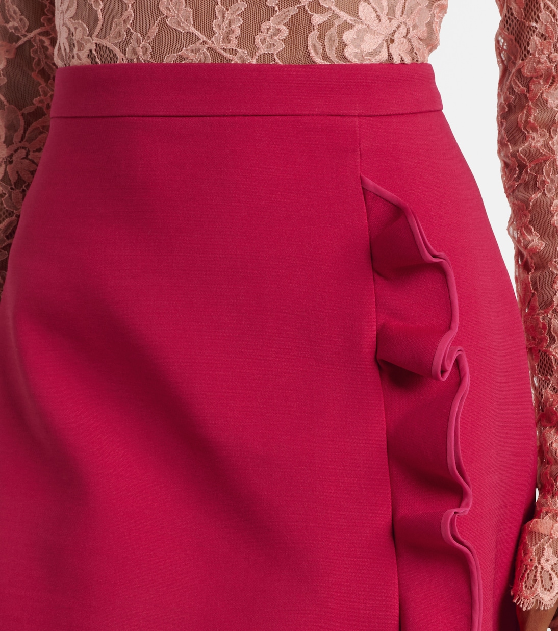 Crepe Couture ruffled miniskirt  | Valentino