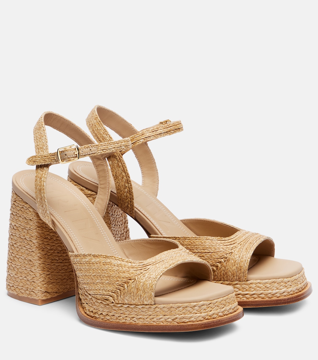 Gracia 95 raffia platform sandals | Souliers Martinez