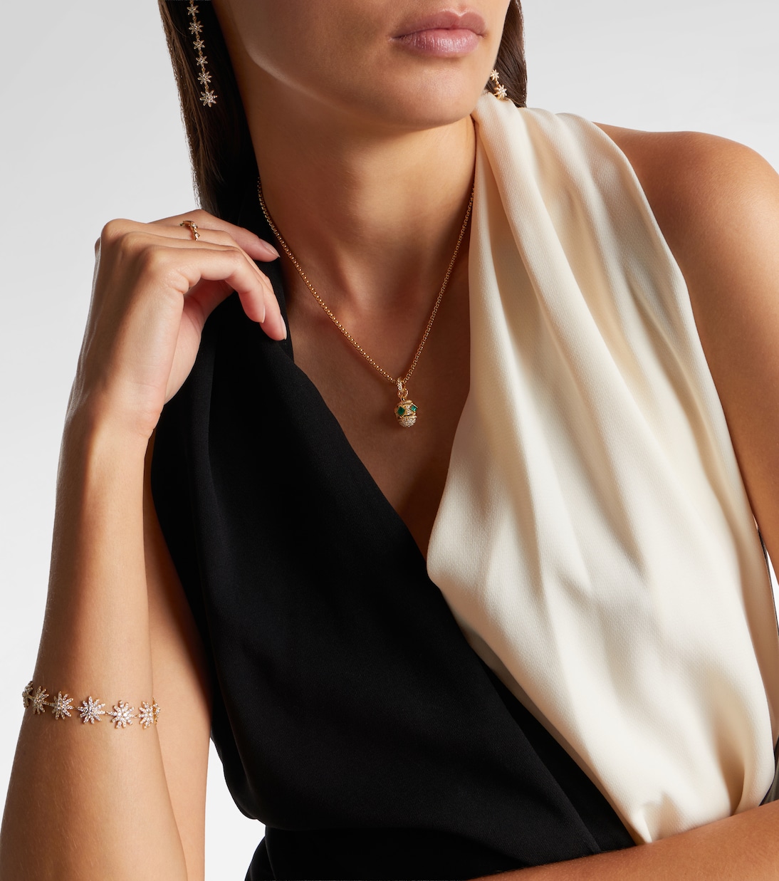 Halskette Renaissance® aus 18kt Gelbgold mit Diamanten und Smaragden | David Yurman