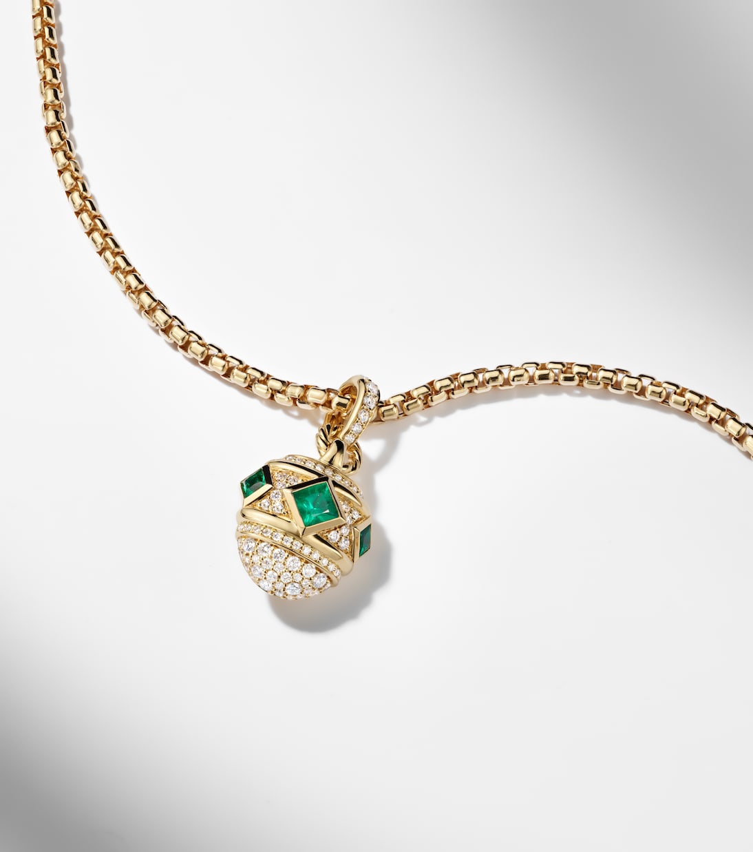 Halskette Renaissance® aus 18kt Gelbgold mit Diamanten und Smaragden | David Yurman