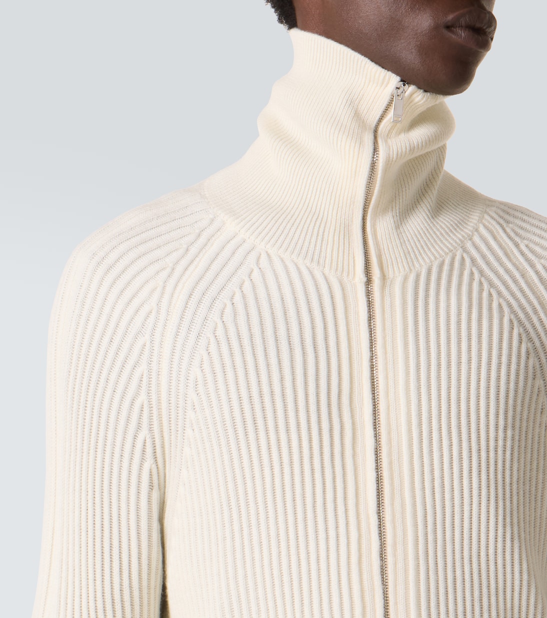 Virgin wool zip-up cardigan | Slowear