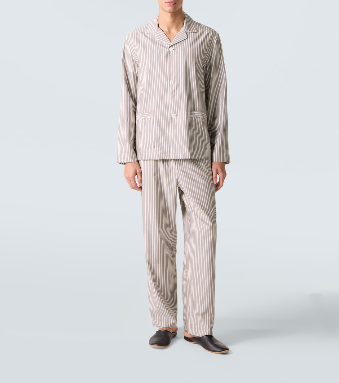 Ensemble de pyjama rayé en soie, coton et cachemire | Zegna