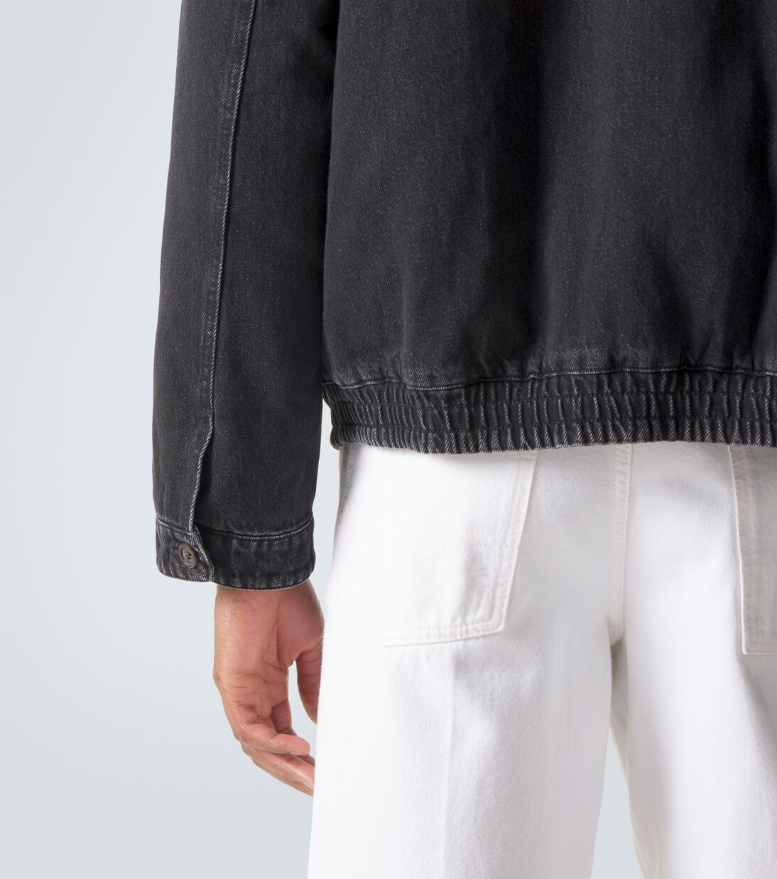 Corduroy-trimmed denim blouson jacket | Miu Miu