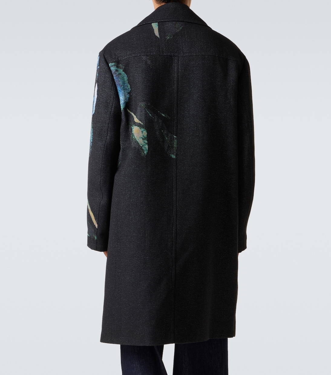 Double-breasted printed jacquard coat | Dries Van Noten