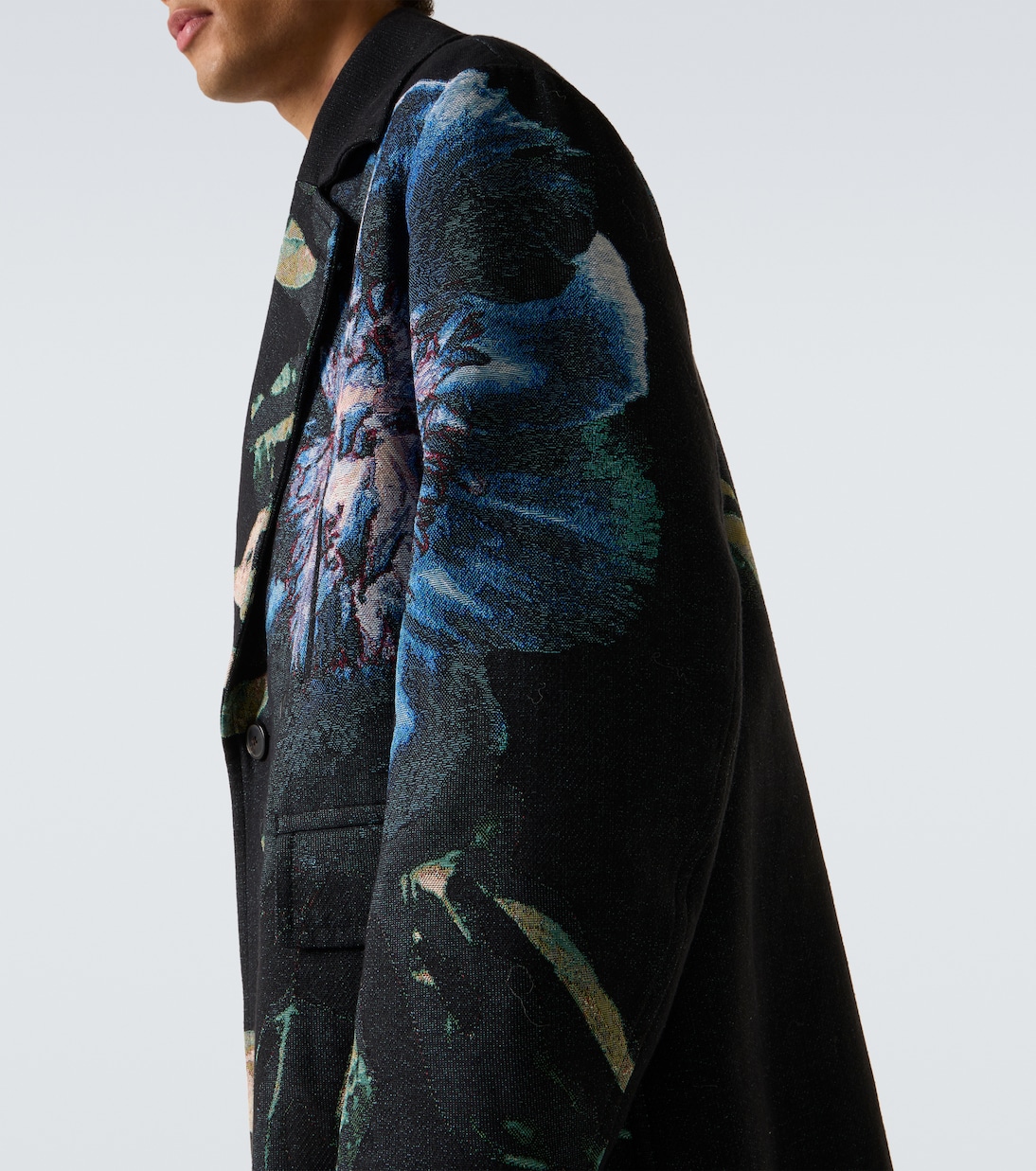 Double-breasted printed jacquard coat | Dries Van Noten