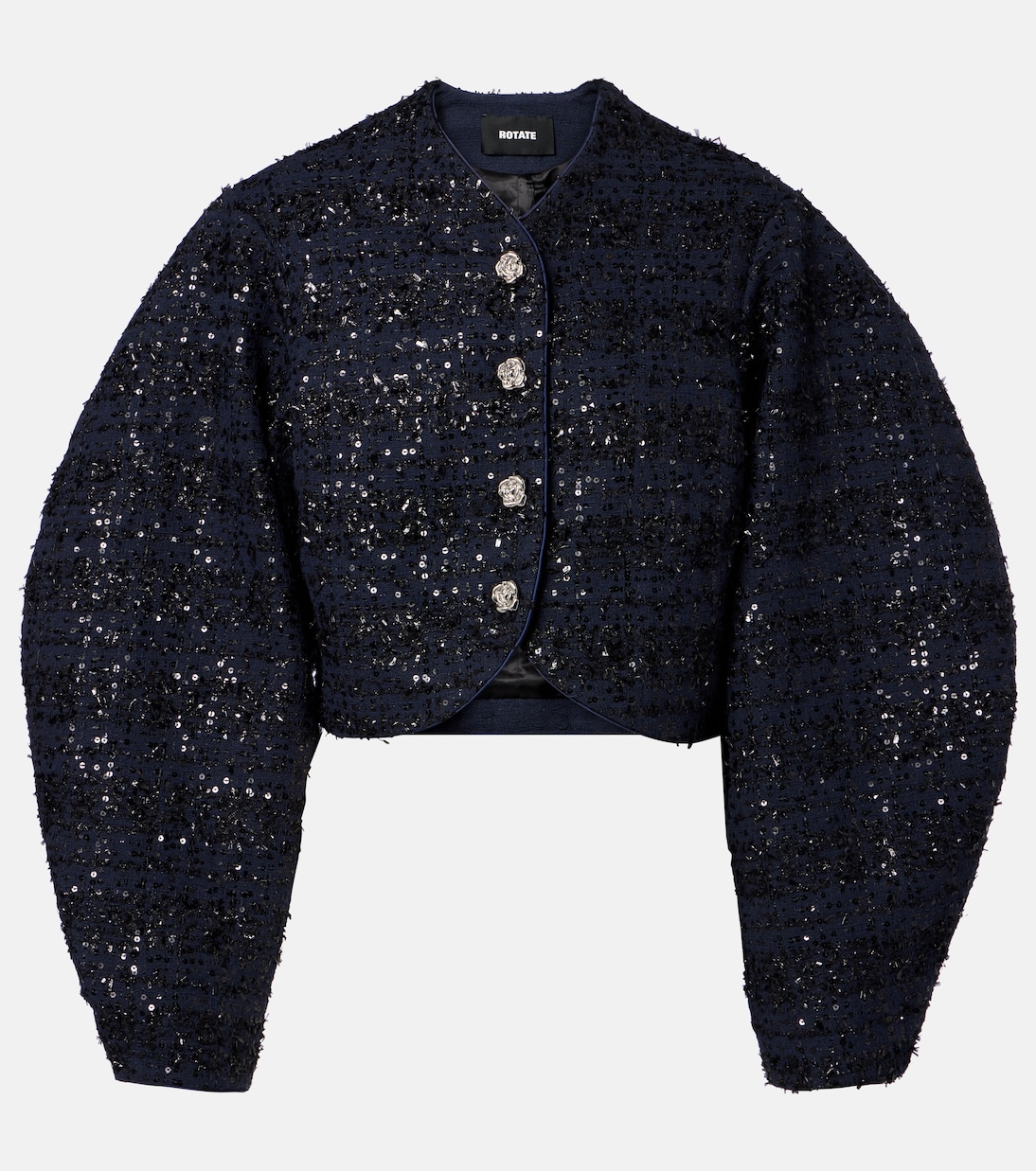 Sequined cropped bouclé jacket | Rotate
