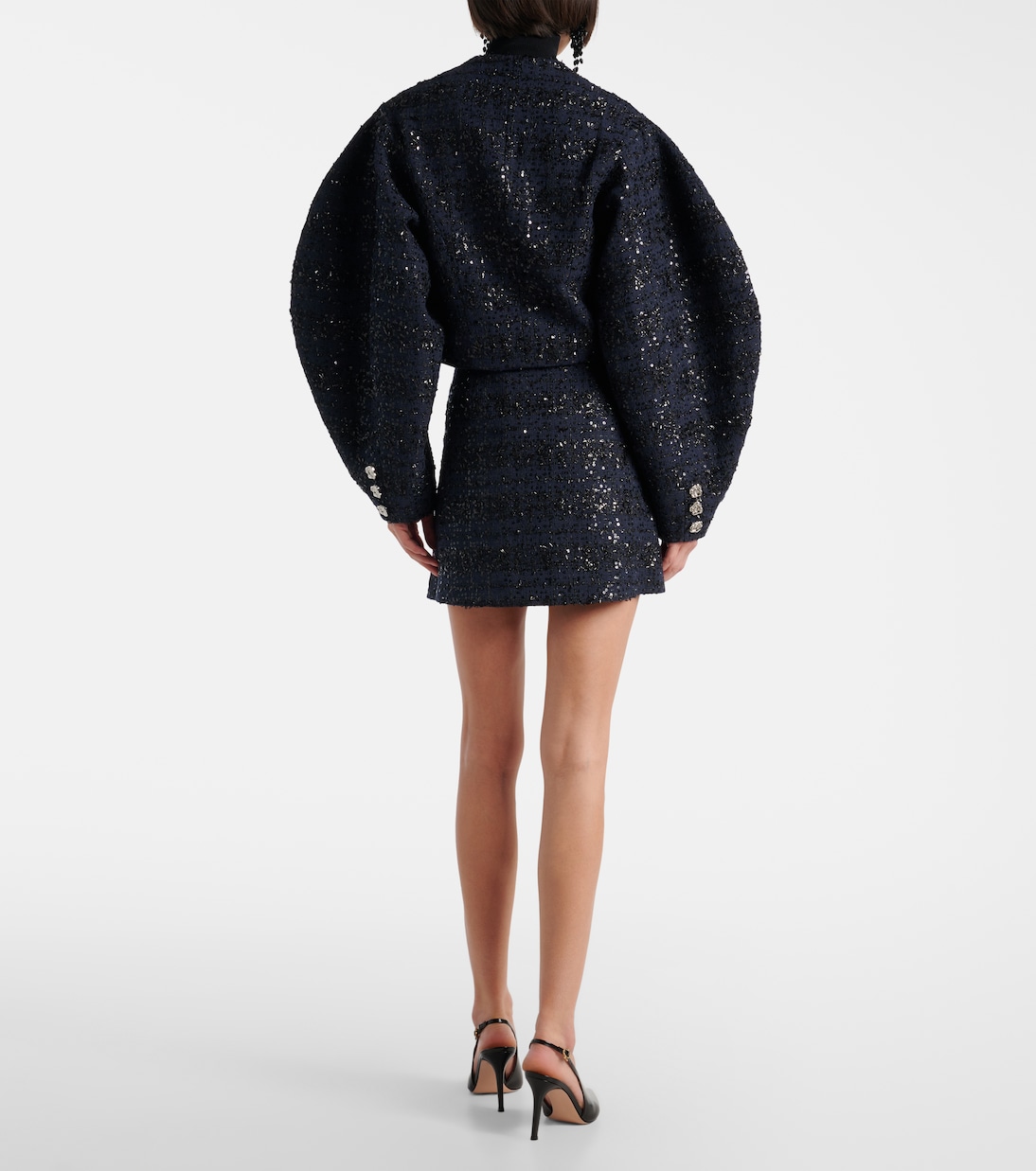 Sequined cropped bouclé jacket | Rotate