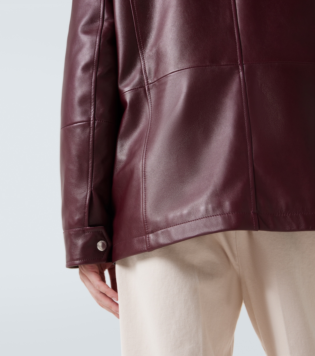 Veste matelassée en cuir | Brunello Cucinelli