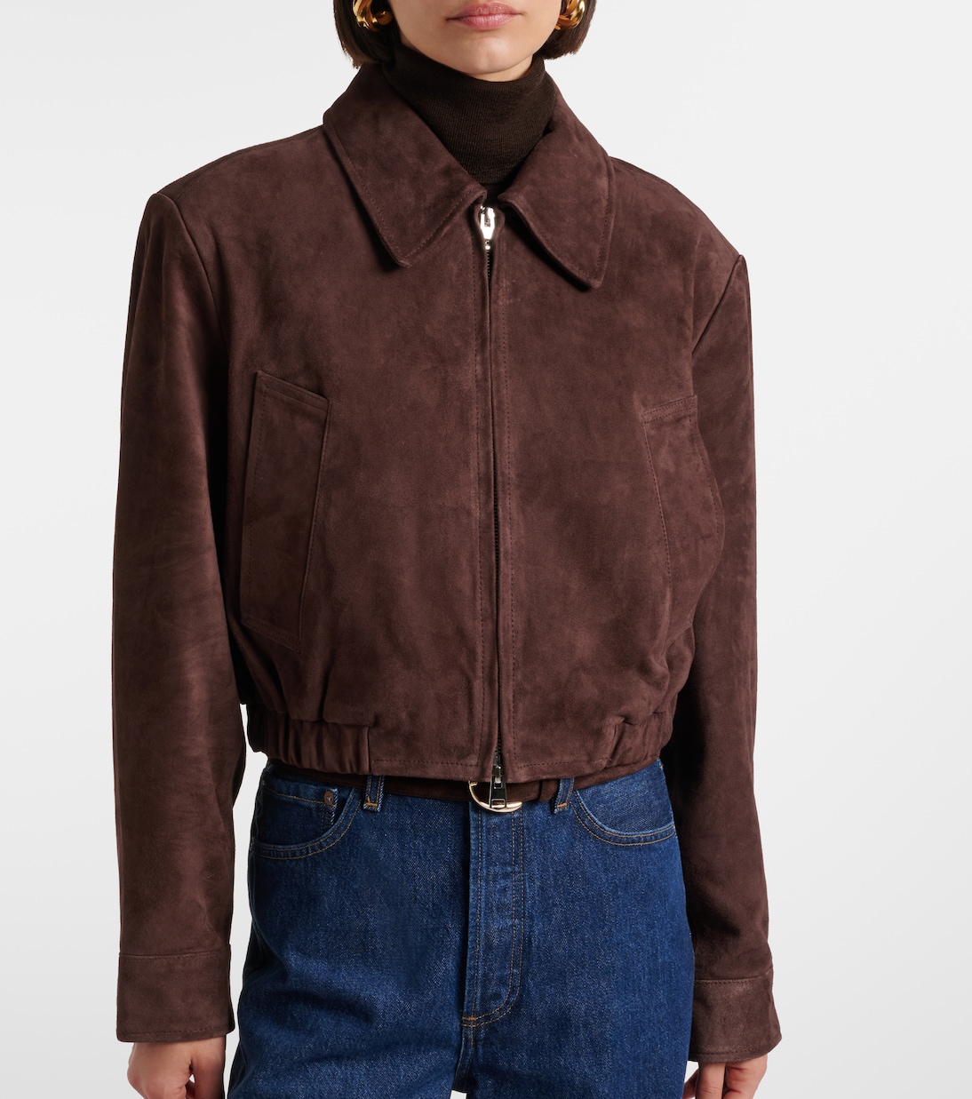 Cropped-Jacke Nahla aus Veloursleder | Agolde