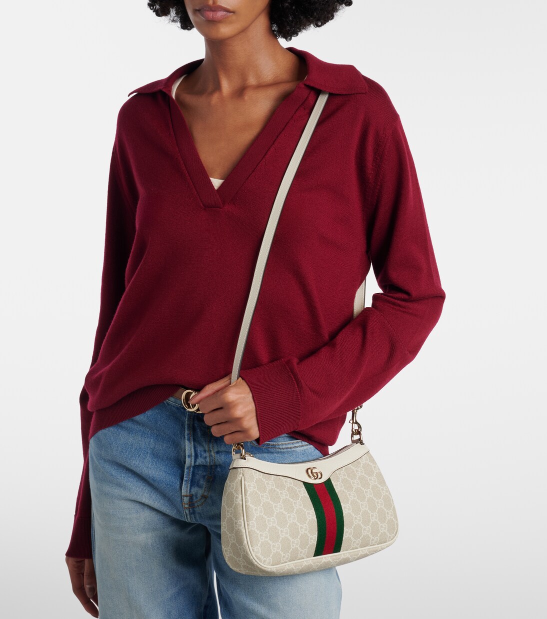 Ophidia Small leather shoulder bag | Gucci