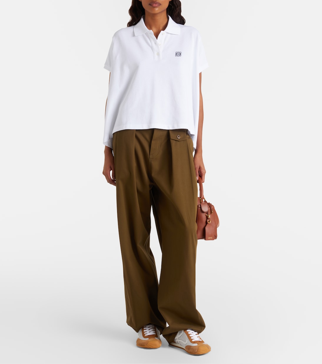 Asymmetric cotton piqué polo shirt | Loewe