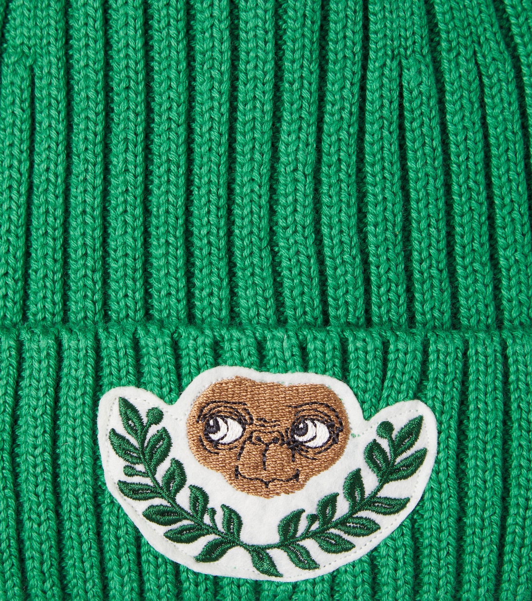 x E.T. ribbed-knit cotton beanie | Mini Rodini