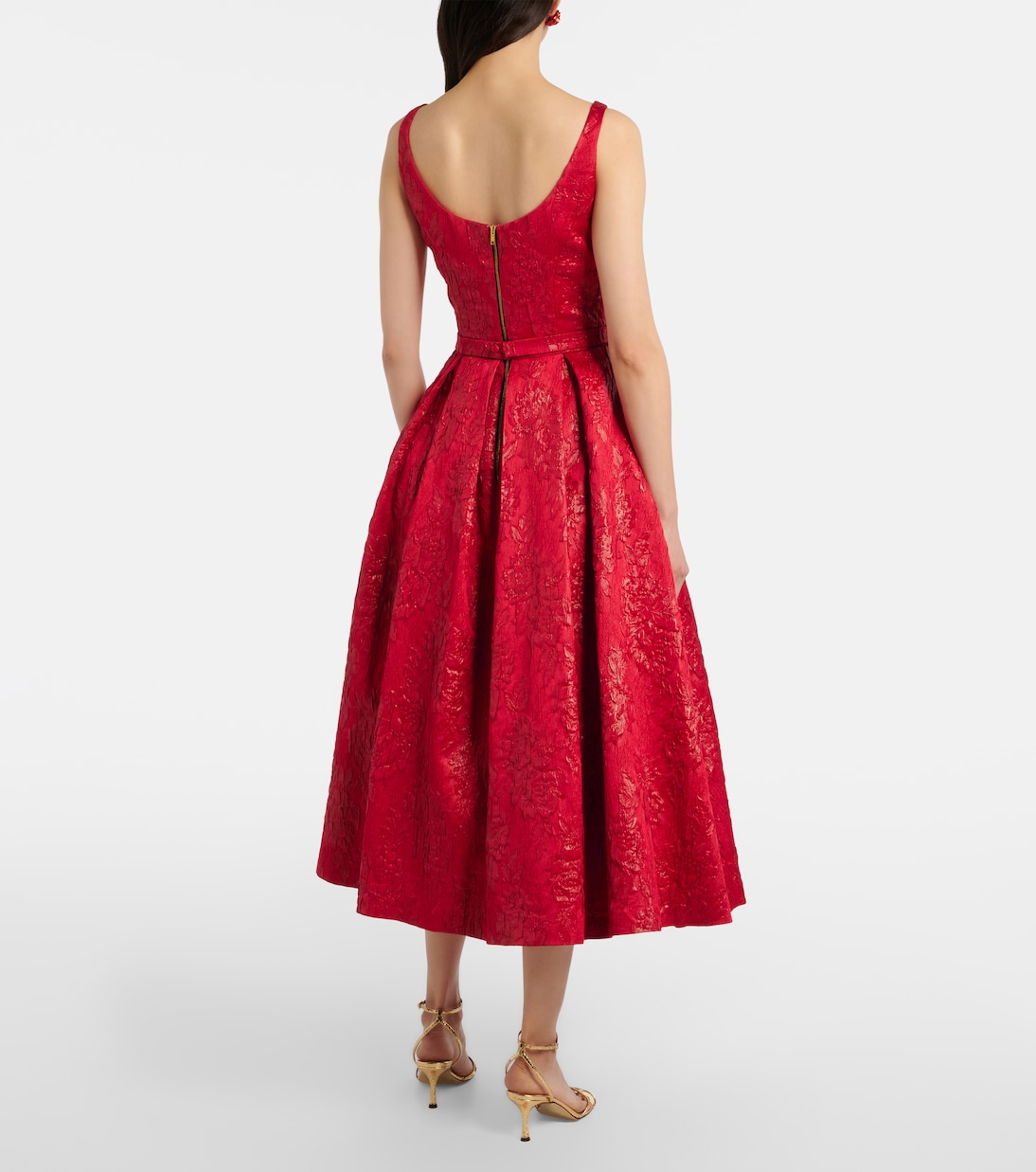 Asher floral jacquard midi dress | Safiyaa