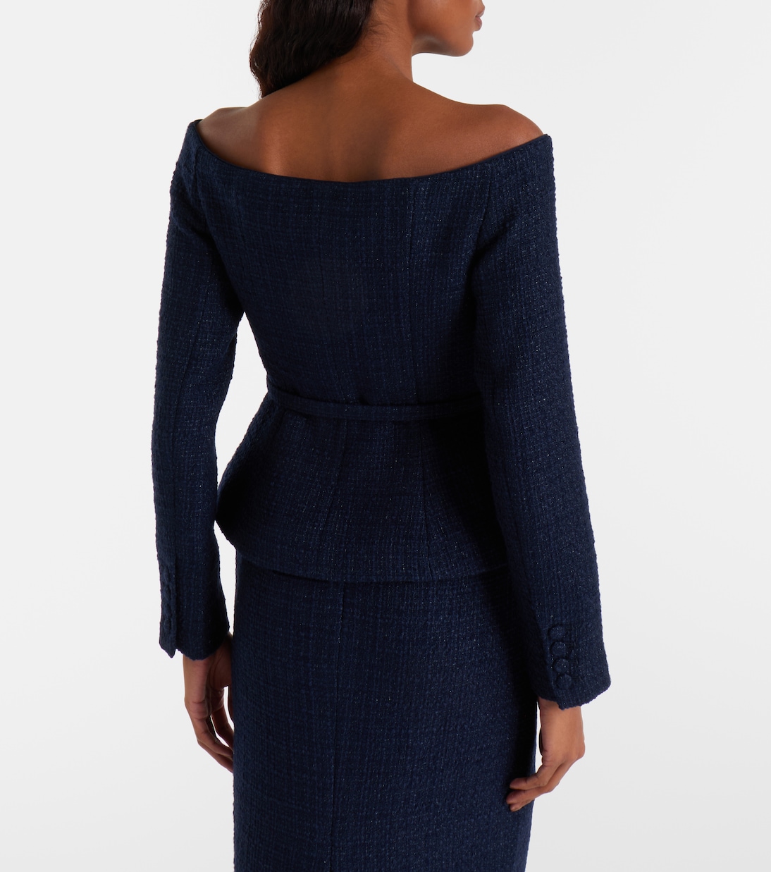 Off-Shoulder-Top aus Bouclé | Roland Mouret
